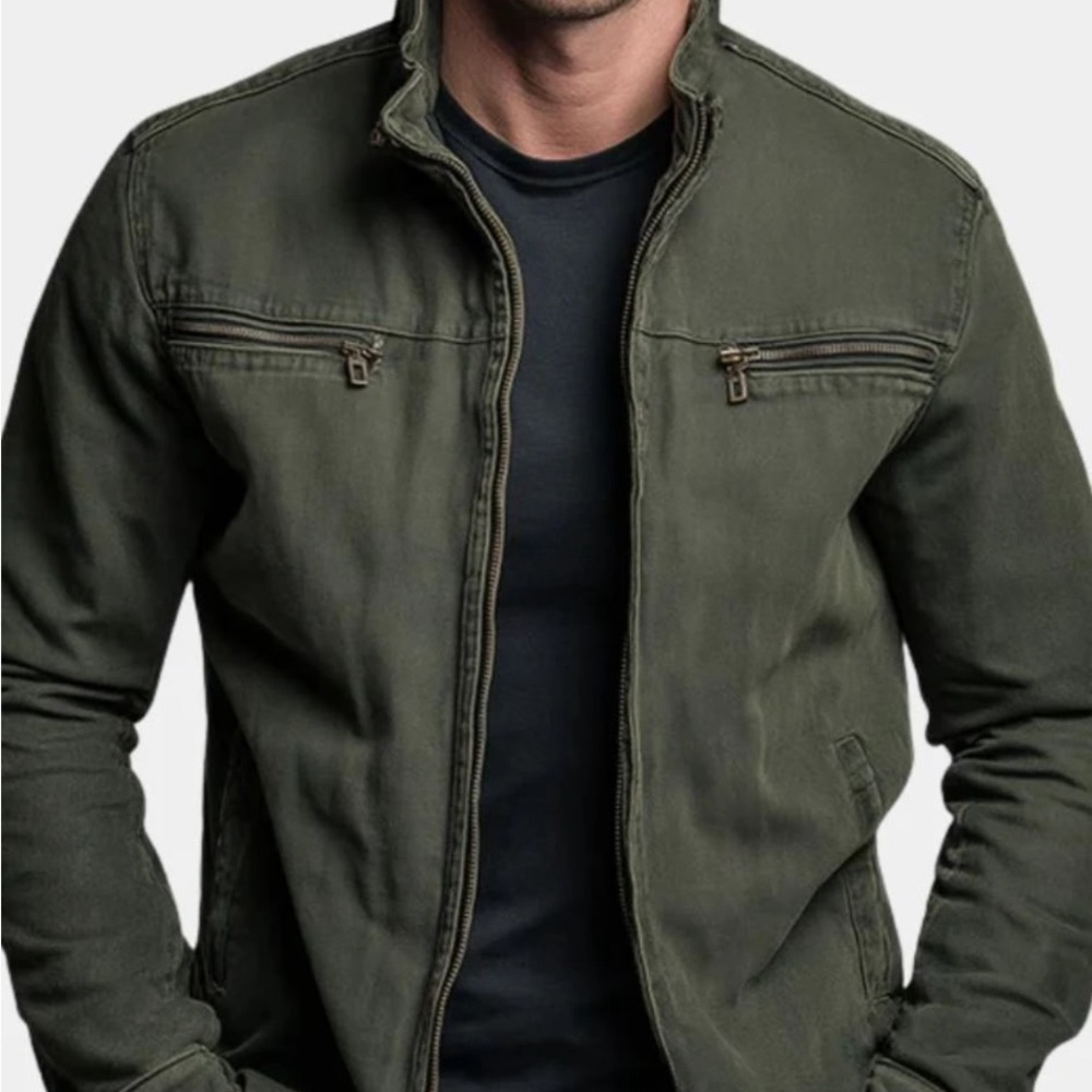 Men's Military Style Dark Green Jacket